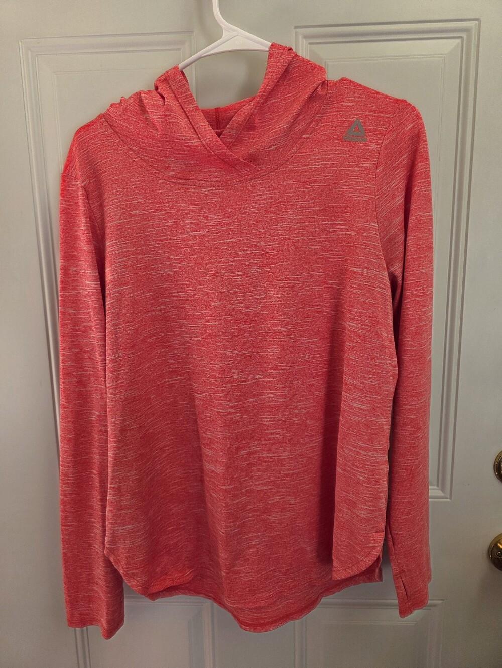 Reebok Women's Coral Marled Hooded Long-Sleeve Pullover Size Large